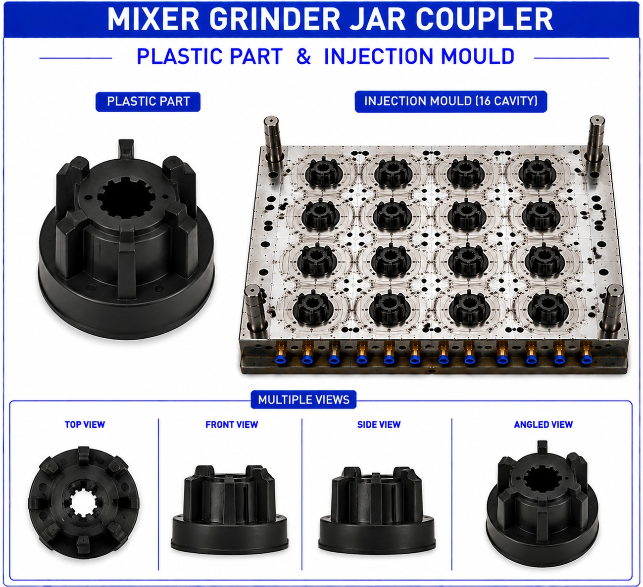 Mixer Grinder Plastic Jar Coupler Mould and Moulding Service